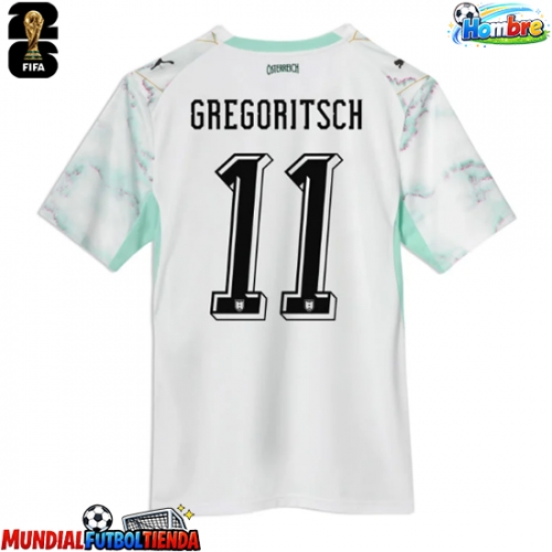 Camiseta Austria Michael Gregoritsch #11 Segunda Equipación Replica Mundial 2026 mangas cortas